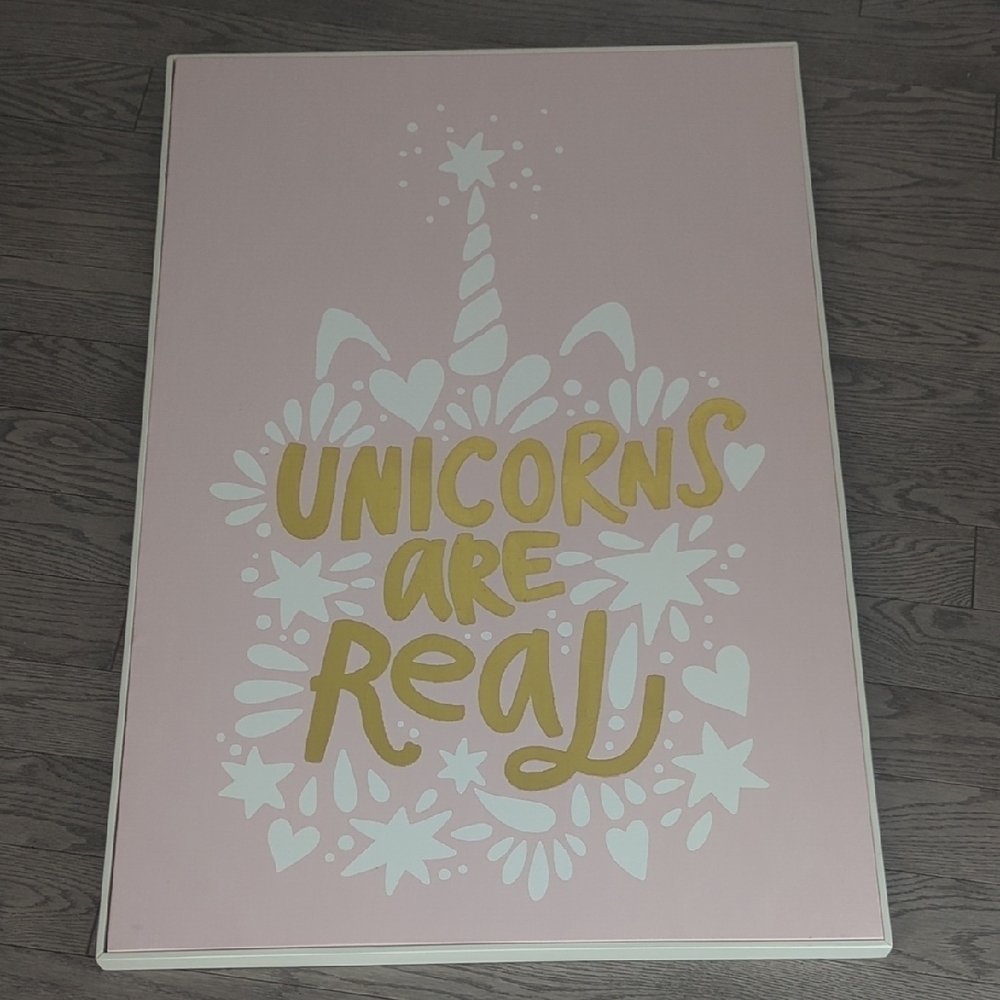 Pottery Barn Kids Unicorn Canvas Art Poster - Excellent Condition